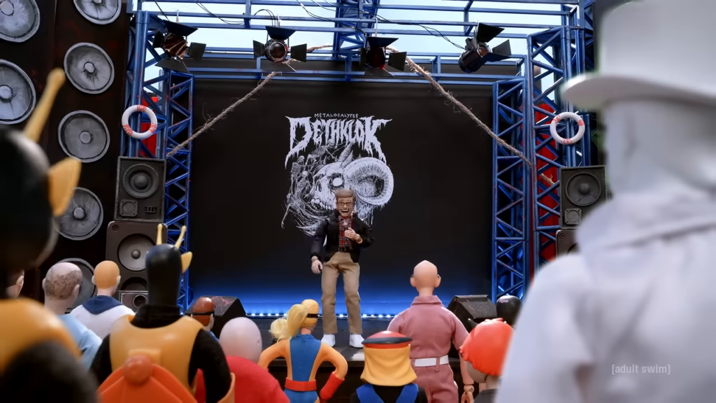 Ten Adult Swim characters gathered in a single frame from the Robot Chicken Adult Swim Special trailer