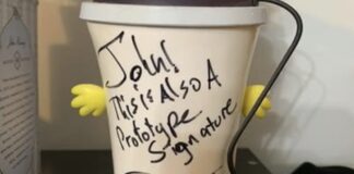 Palisades Master Shake Shake Signal prototype signed by Dana Snyder